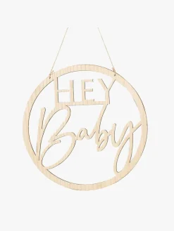 Interiør|GingerRay Ginger Ray Træskilt, Hey Baby Flerfarvet