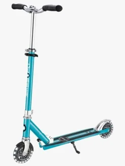 Globber Løbehjul-Flow Element Lights Chrome Finish Løbehjul, Aqua Blue