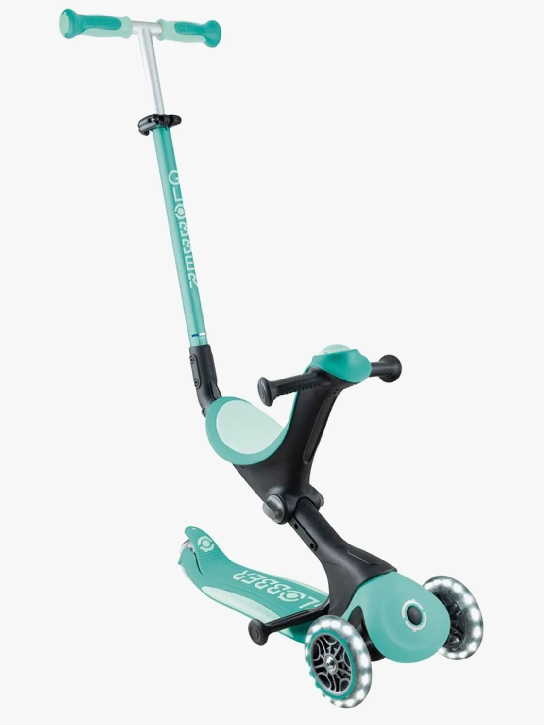 Løbehjul|Globber Go-Up Deluxe Lights Trehjulet Løbehjul, Dark Mint Grøn