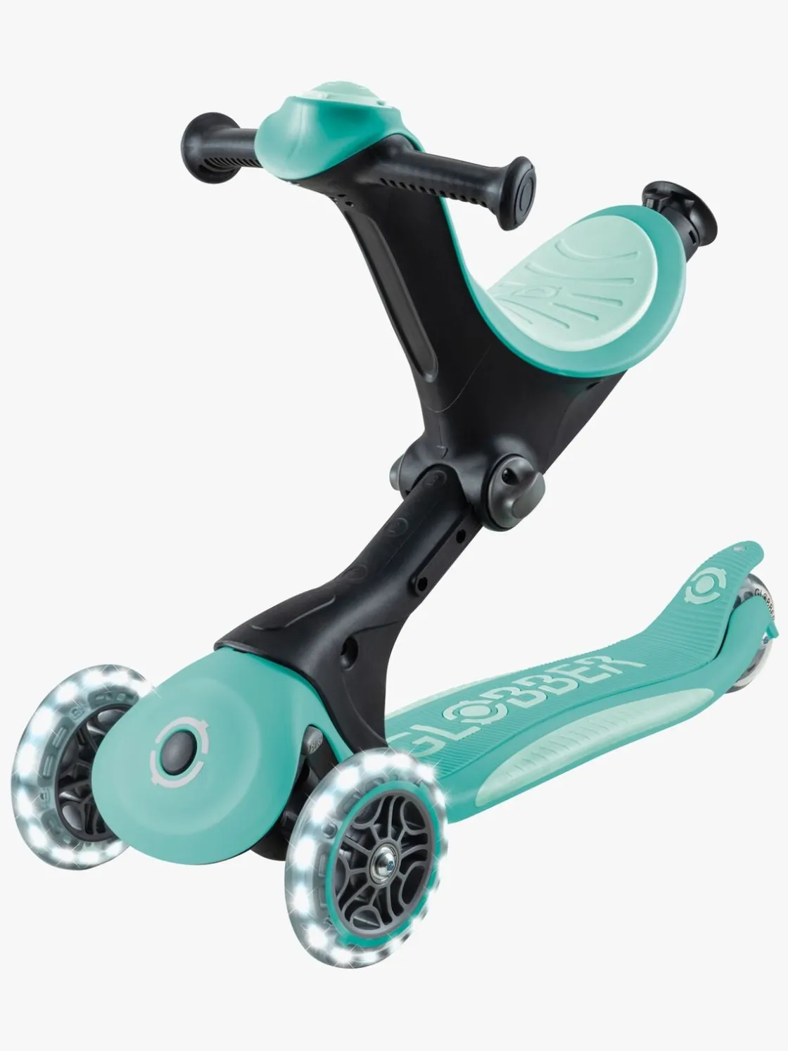 Løbehjul|Globber Go-Up Deluxe Lights Trehjulet Løbehjul, Dark Mint Grøn