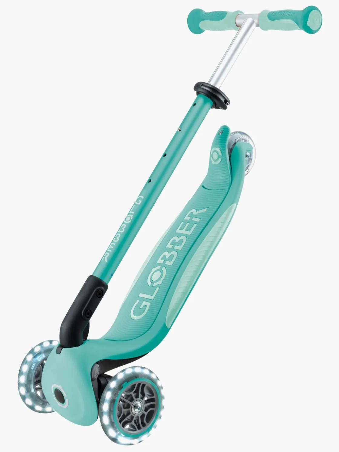 Løbehjul|Globber Go-Up Deluxe Lights Trehjulet Løbehjul, Dark Mint Grøn