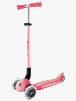 Globber Løbehjul-Primo Sammenklappelig Plus Lights V2 Trehjulet Løbehjul, Coral Pink