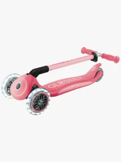 Globber Løbehjul-Primo Sammenklappelig Plus Lights V2 Trehjulet Løbehjul, Coral Pink
