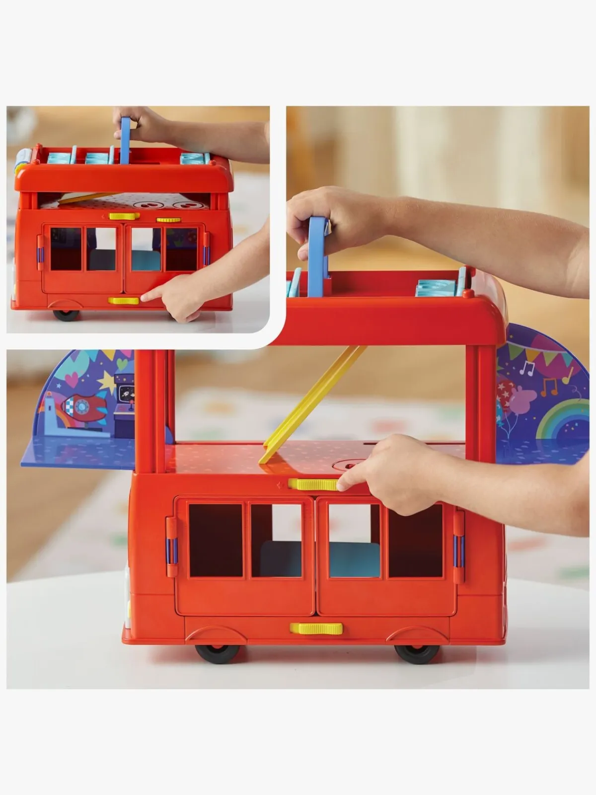 Legetøjsfigurer|PeppaPig Gurli Gris Legesæt 2-i-1 Partybus