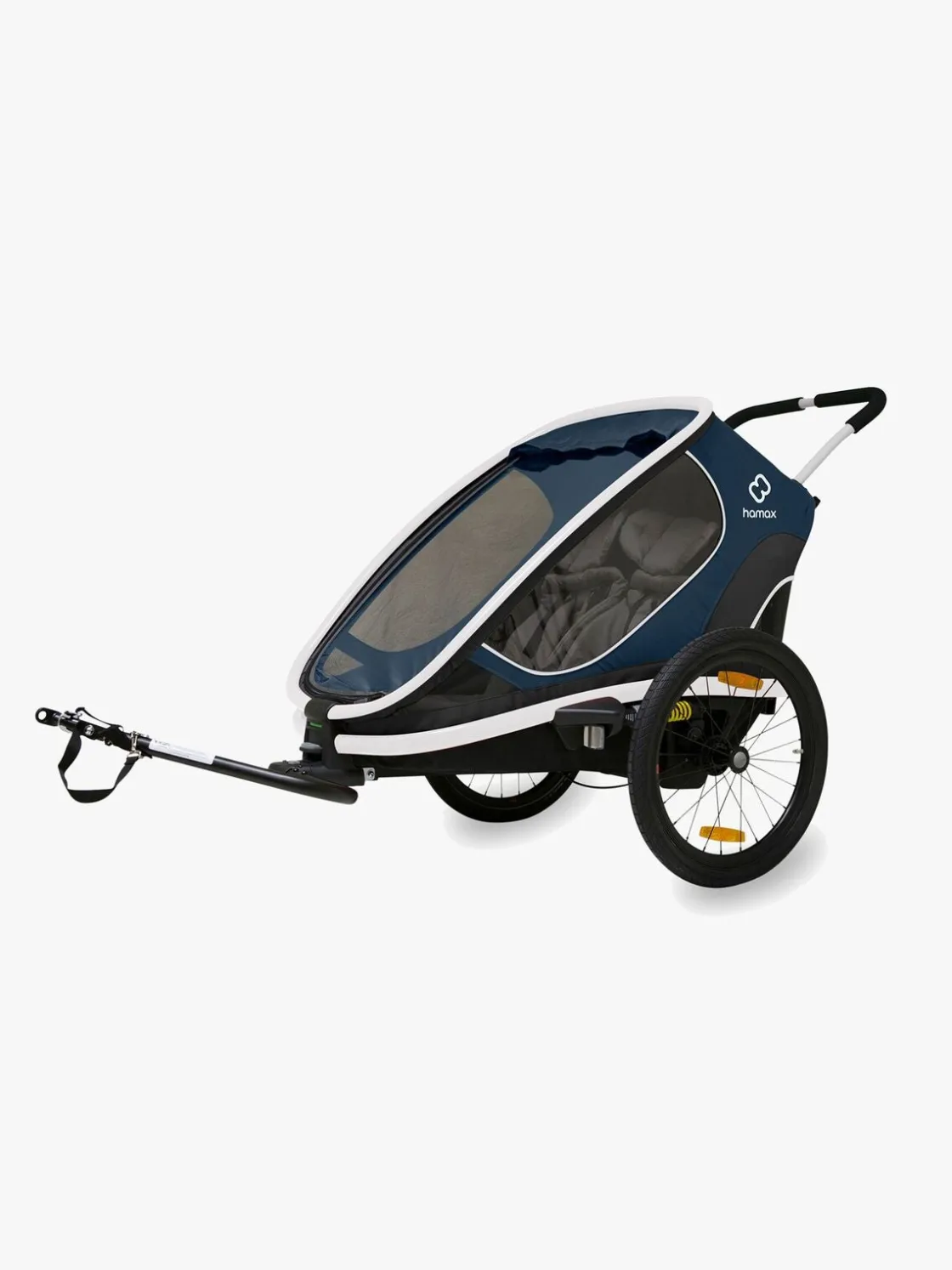 Aktivitetsvogne|Hamax Outback Reclining Cykelanhænger, Navy/White Blå