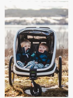 Aktivitetsvogne|Hamax Outback Reclining Cykelanhænger, Navy/White Blå