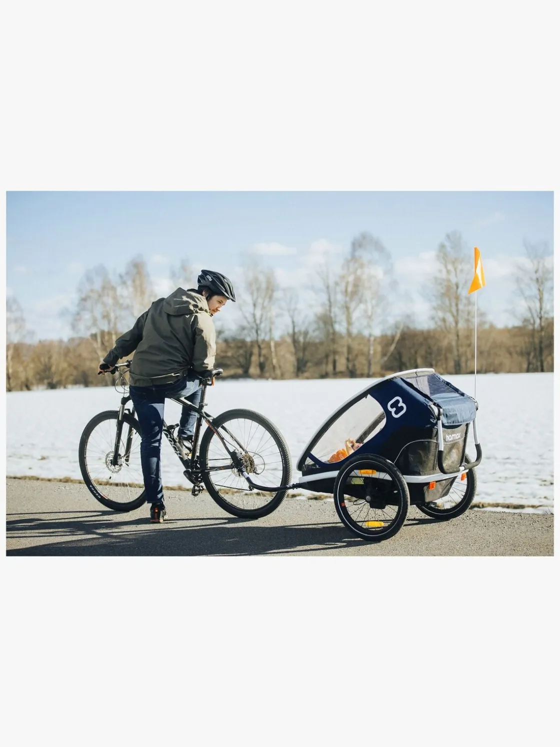 Aktivitetsvogne|Hamax Outback Reclining Cykelanhænger, Navy/White Blå