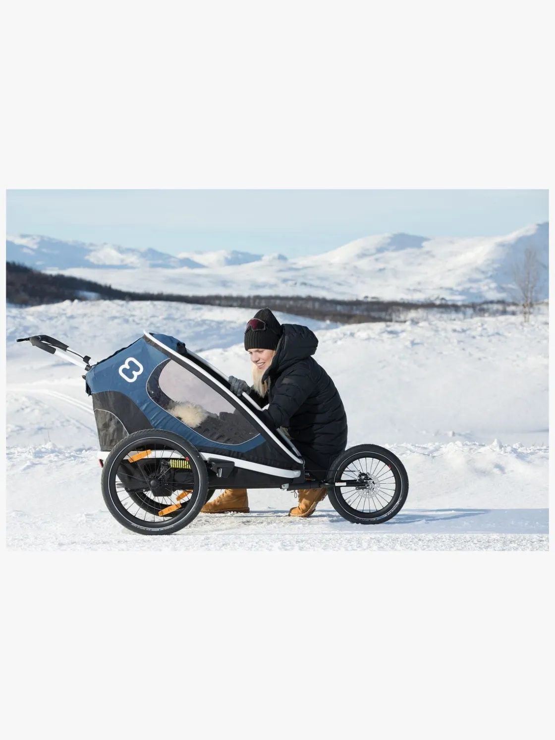 Aktivitetsvogne|Hamax Outback Reclining Cykelanhænger, Navy/White Blå