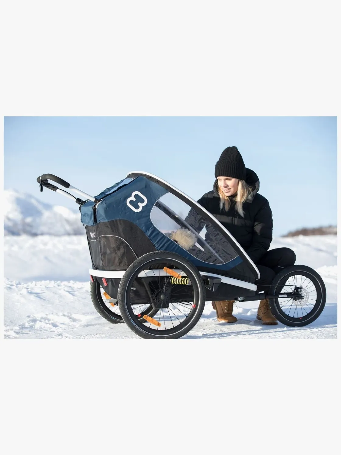 Aktivitetsvogne|Hamax Outback Reclining Cykelanhænger, Navy/White Blå