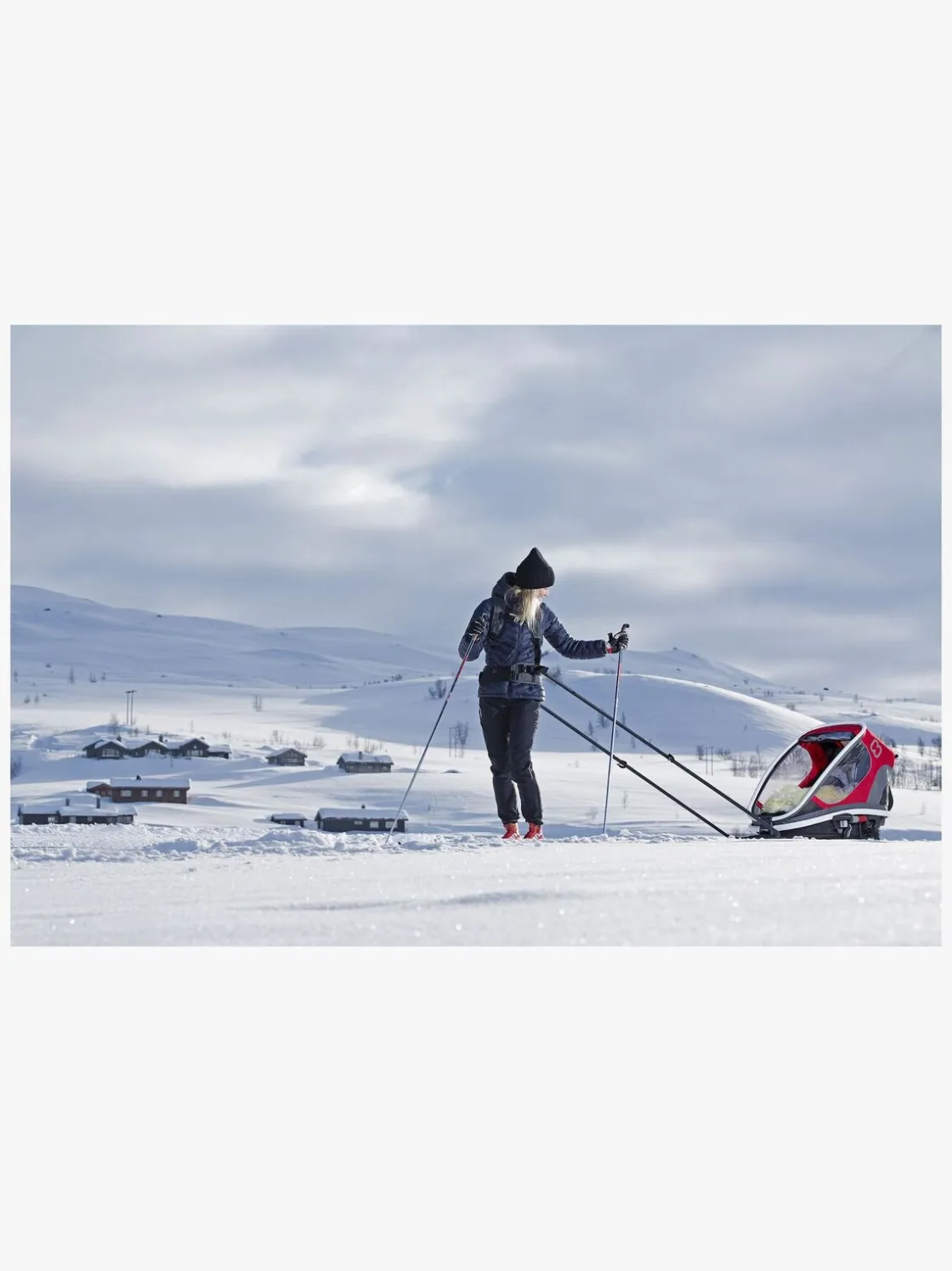 Aktivitetsvogne|Hamax Outback Reclining Cykelanhænger, Navy/White Blå