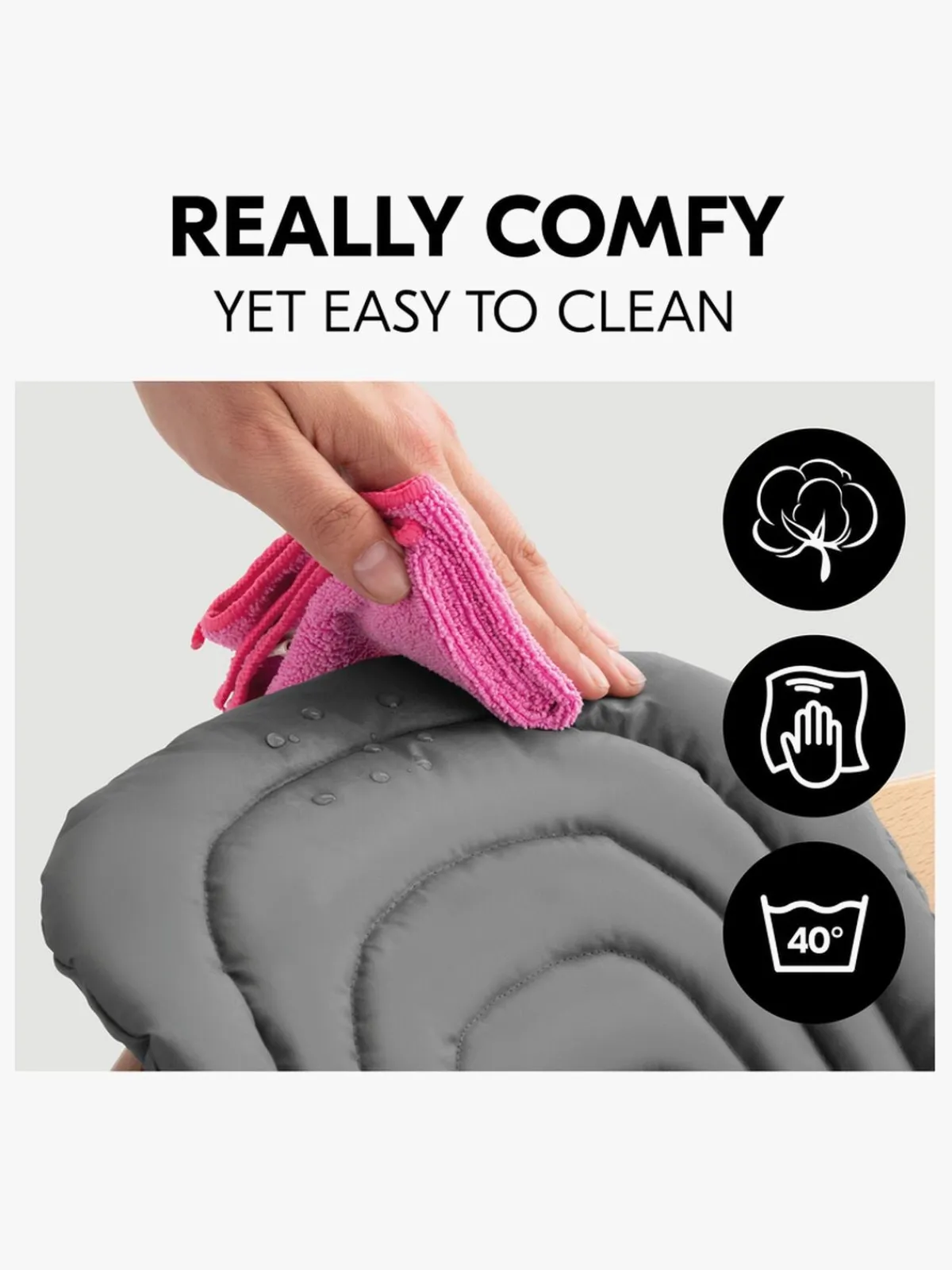 Højstole & Tilbehør|Hauck Babysæt Hynde, Dark Grey