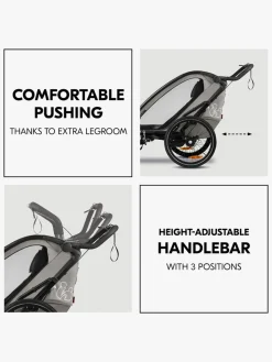 Aktivitetsvogne|Hauck Bike N Walk Cykelanhænger, Light Grey