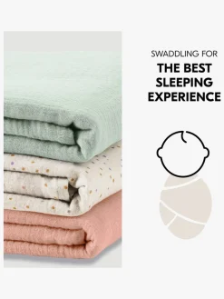 Stofbleer, Nusseklude & Babytæpper|Hauck Cuddle N Clean Tæppe/ Stofble i Musselin 3-pak, Sage/Beige/Dots/Cork Grøn/Lyserød/Beige