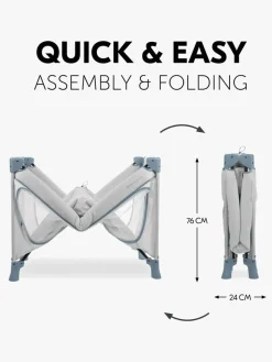 Børnesenge & Tilbehør|Hauck Dream N Play Plus Weekendseng, Dusty Blue Grå/Blå