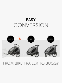Hauck Aktivitetsvogne-Dryk Duo Cykelanhænger, Grey
