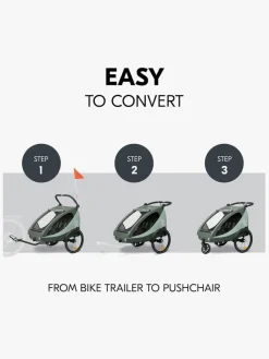 Aktivitetsvogne|Hauck Dryk Duo Plus Cykelanhænger, Dark Green Grøn