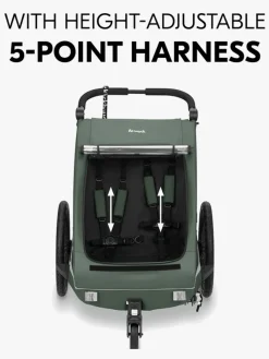 Aktivitetsvogne|Hauck Dryk Duo Plus Cykelanhænger, Dark Green Grøn