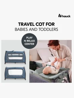 Børnesenge & Tilbehør|Hauck Play N Relax Center Weekendseng, Dark Blue Blå