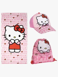 Uv & Strand|HelloKitty Hello Kitty Håndklæde Gymnastikpose & Kasket Sæt, Lyserød