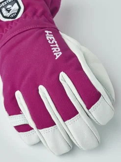Børn Hestra Tilbehør|Vintertøj-Army Leather Heli Ski Handsker, Fuchsia