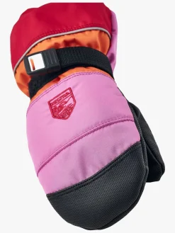 Børn Hestra Tilbehør-Kids Czone Vanter, Cerise/Light orange