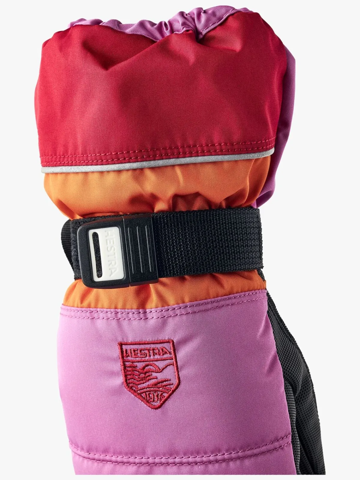 Børn Hestra Tilbehør-Kids Czone Vanter, Cerise/Light orange