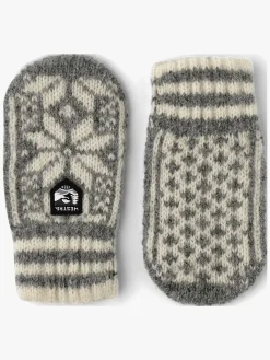 Børn Hestra Uldtøj|Tilbehør-Kid's Nordic Vanter, Grey/Offwhite