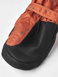 Børn Hestra Tilbehør-Vanter Baby Zip Long, Orange Print