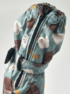 Tilbehør|Hestra Vanter Baby Zip Long, Sea blue Print