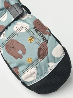 Tilbehør|Hestra Vanter Baby Zip Long, Sea blue Print