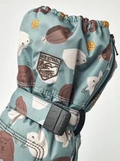 Tilbehør|Hestra Vanter Baby Zip Long, Sea blue Print