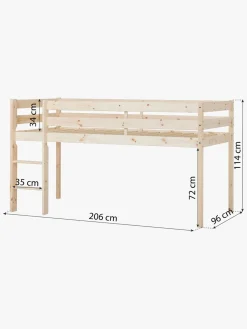 Børnesenge & Tilbehør|Hoppekids ECO Comfort  Halvhøj Højseng 90x200, Træ Beige