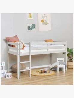 Børnesenge & Tilbehør|Hoppekids ECO Comfort  Halvhøj Højseng 90x200, Duegrå Grå