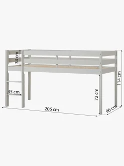 Børnesenge & Tilbehør|Hoppekids ECO Comfort  Halvhøj Højseng 90x200, Duegrå Grå