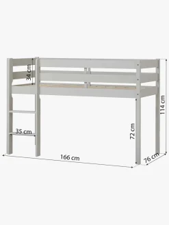 Børnesenge & Tilbehør|Hoppekids ECO Comfort  Halvhøj Højseng 70x160, Duegrå Grå