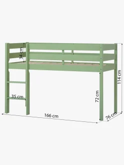 Børnesenge & Tilbehør|Hoppekids ECO Comfort  Halvhøj Højseng 70x160, Lysegrøn Grøn