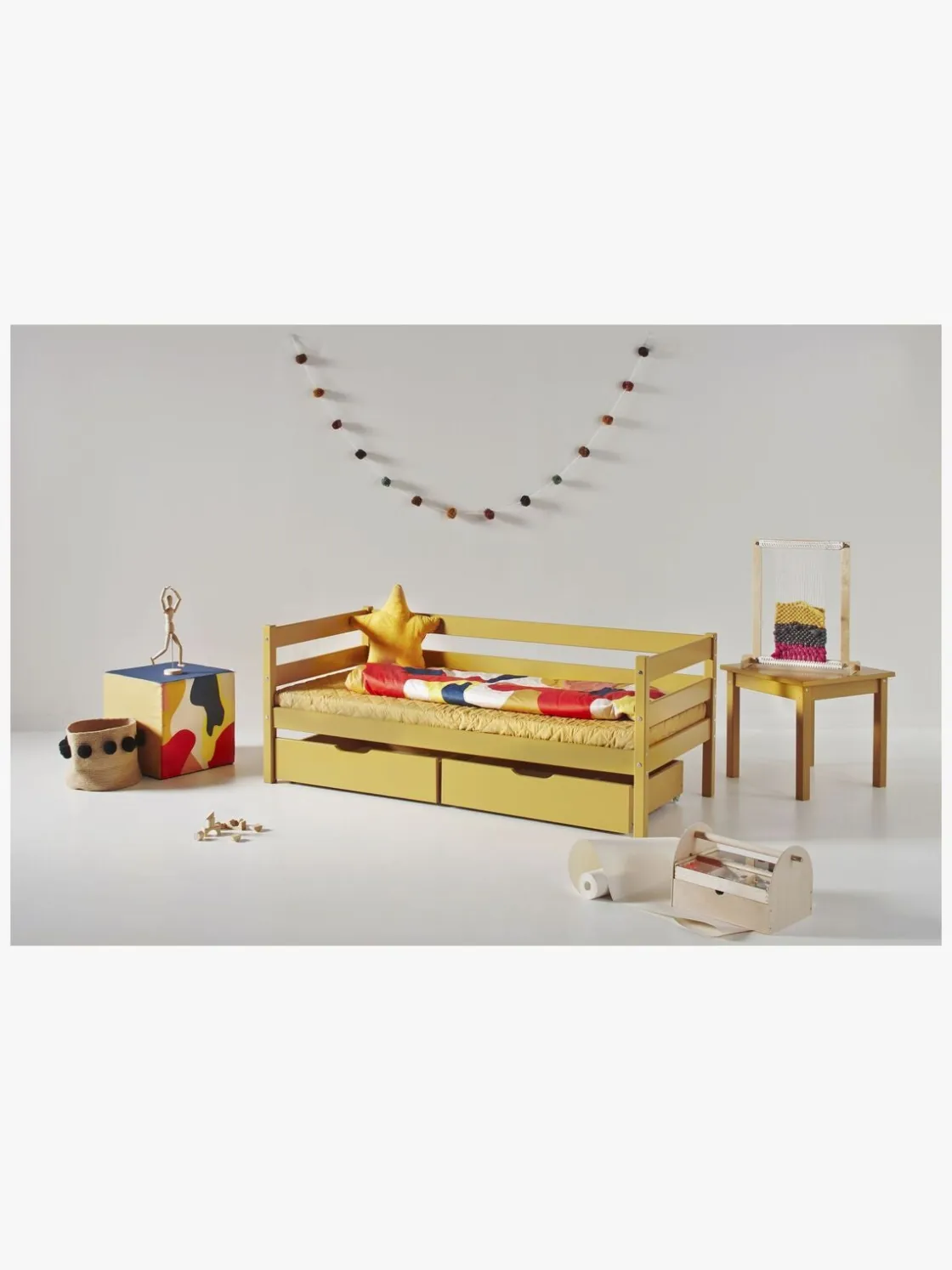 Børnesenge & Tilbehør|Hoppekids Juniorseng ECO Comfort 70x160, Yellow Gul