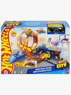HotWheels Legetøjsbiler & -Fartøjer-Hot Wheels City Super Politistation Racerbane