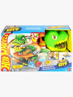 Legetøjsbiler & -Fartøjer|HotWheels Hot Wheels City T-Rex Brandstation Racerbane