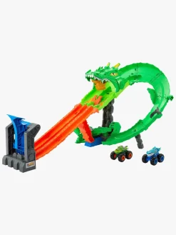 HotWheels Legetøjsbiler & -Fartøjer-Hot Wheels Monster Trucks Dragon Destruction Racerbane