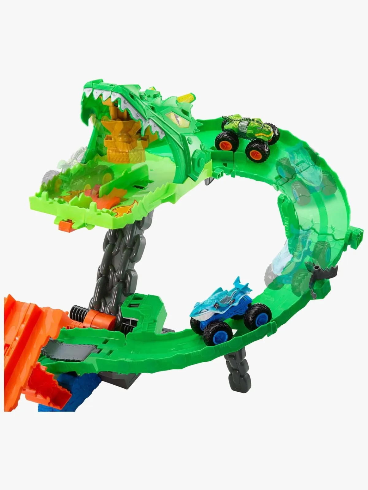 HotWheels Legetøjsbiler & -Fartøjer-Hot Wheels Monster Trucks Dragon Destruction Racerbane