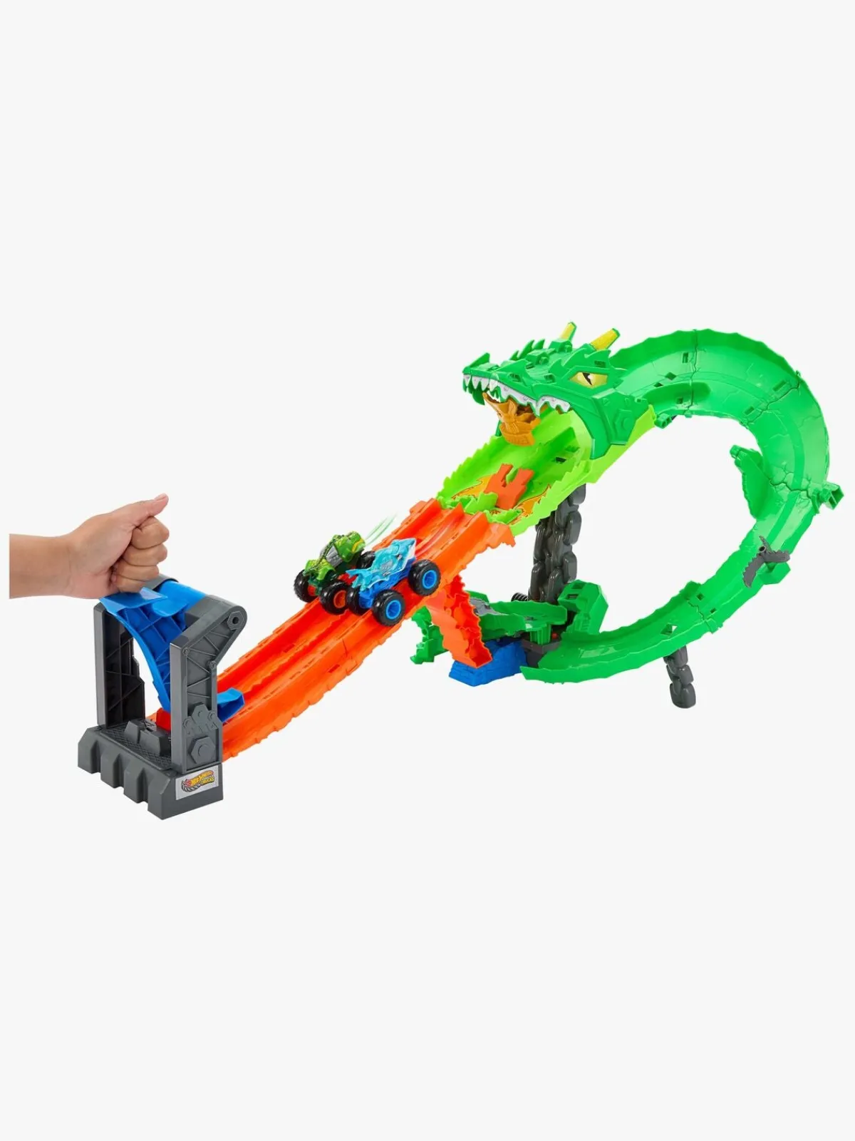 HotWheels Legetøjsbiler & -Fartøjer-Hot Wheels Monster Trucks Dragon Destruction Racerbane