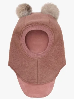 Tilbehør|Uldtøj|Huttelihut Elefanthue i Uld med Pomponer, Burlwood