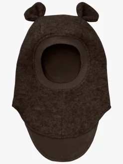 Børn Huttelihut Tilbehør|Uldtøj-Elefanthue i Uld, Dark Brown Melange
