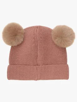 Børn Huttelihut Uldtøj|Tilbehør-Hue Merinould med Pomponer, Burlwood