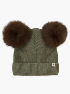 Uldtøj|Tilbehør|Huttelihut Hue Merinould med Pomponer Alpaka, Beetle