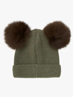 Uldtøj|Tilbehør|Huttelihut Hue Merinould med Pomponer Alpaka, Beetle