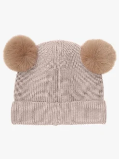 Børn Huttelihut Uldtøj|Tilbehør-Hue Merinould med Pomponer, Camel Melange