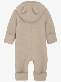 Uldtøj|Heldragter|Huttelihut Ulddragt med Ører, Camel Melange Brun