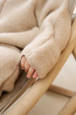 Uldtøj|Heldragter|Huttelihut Ulddragt med Ører, Camel Melange Brun